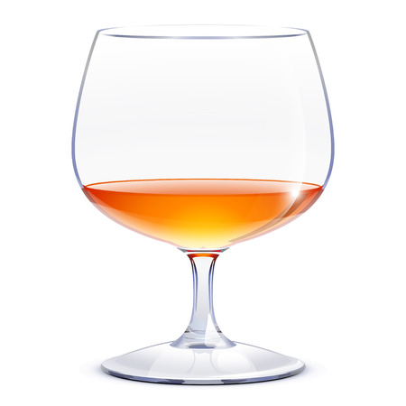 illustration of glass of cognac with shadow, photorealisticのイラスト素材