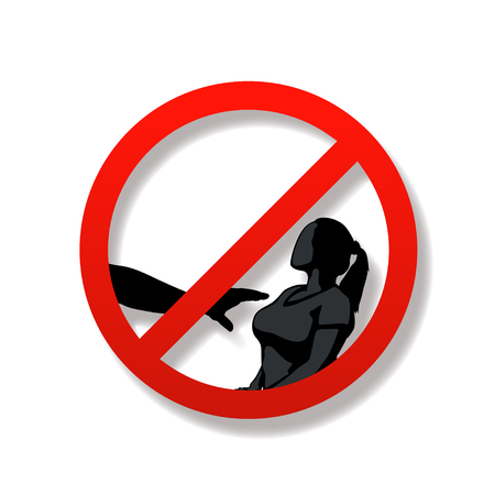 illustration of hand trying to touch pretty girlのイラスト素材