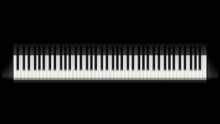 illustration of piano buttons with shadow on black backgroundのイラスト素材