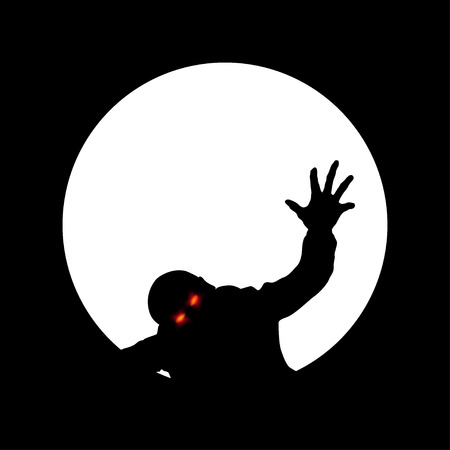 illustration of zombie wit hred eyes crawling in the pipeのイラスト素材