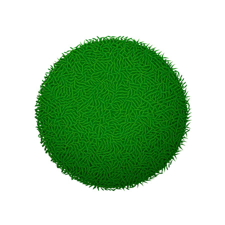 illustration of green grass ball on white backgroundのイラスト素材