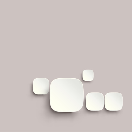illustration of round corner squares with shadows white color on grey backgroundのイラスト素材