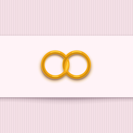 illustration of wedding card with two ringsのイラスト素材