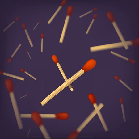 illustration of pair matches and blured around itのイラスト素材