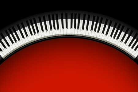 illustration of piano buttons with shadow on red dark backgroundのイラスト素材