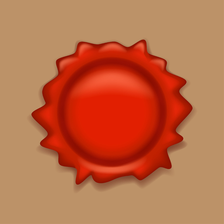 illustration of red stamp with shadow on brown backgroundのイラスト素材