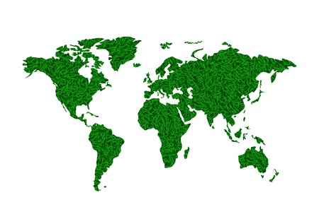 illustration of world map green lawn grass.のイラスト素材