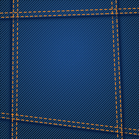 illustration of blue color jeans texture with seamsのイラスト素材