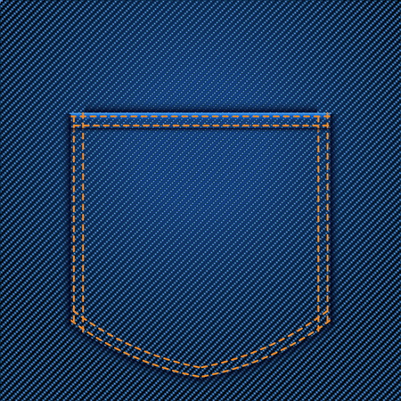 illustraion of back jeans pocket  blue colorのイラスト素材