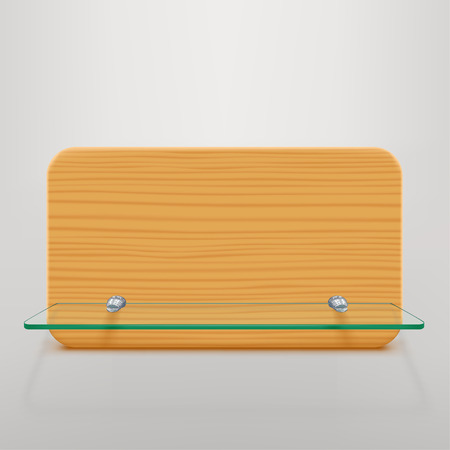 glass shelf and woodのイラスト素材