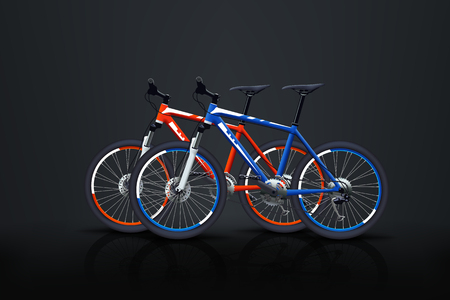 Two bicycles on darkのイラスト素材