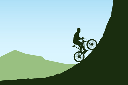 Bicycle rider in mountainsのイラスト素材