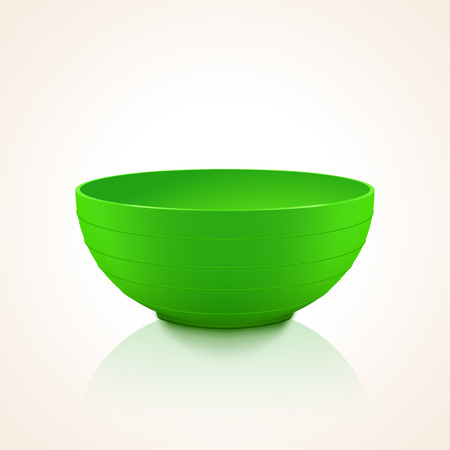 green plastic bowlのイラスト素材