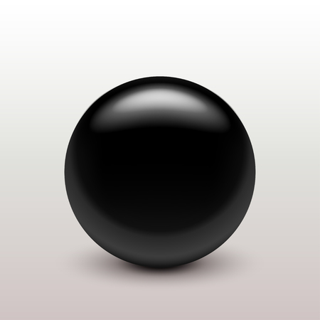Illustration of black color ball with soft shadow on bright backgroundのイラスト素材