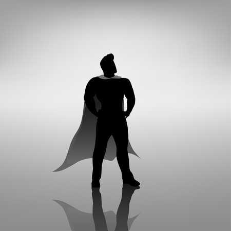 super hero silhouetteのイラスト素材