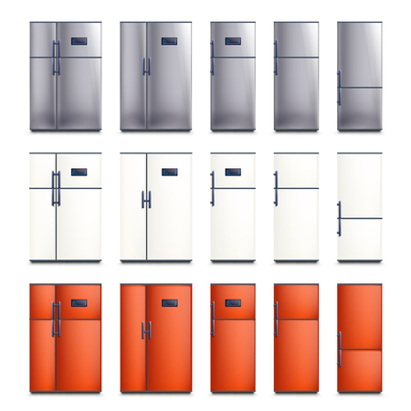 fridge big set on different color.のイラスト素材