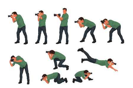 photographer set colored illustration.のイラスト素材