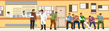 wide picture of hospital room Vector illustrationのイラスト素材