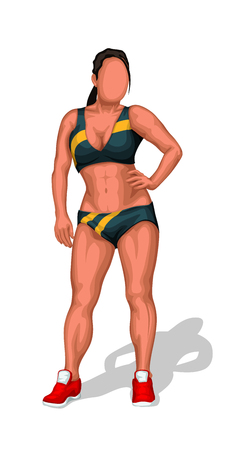 fitness woman on whiteのイラスト素材