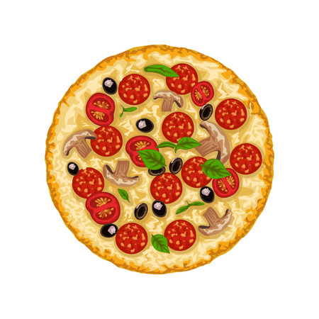 pizza isolated on whiteのイラスト素材