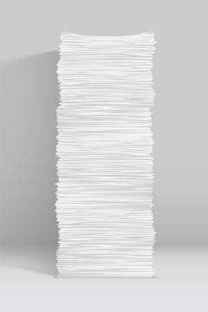 illustration of tall paper stack with soft shadow on grey backgroundのイラスト素材