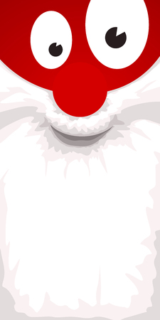 illustration of cartoon funny santa claus beard with eyesのイラスト素材