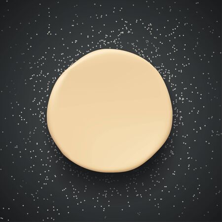rolled out round dough on darkのイラスト素材