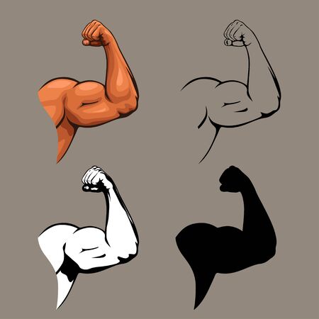 human hands biceps design setのイラスト素材