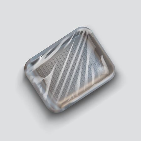 black foam container on whiteのイラスト素材