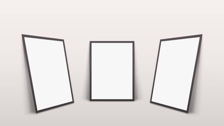 three frames with shadows at wallのイラスト素材