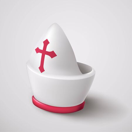 white priest hat on white backgroundのイラスト素材