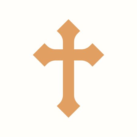 yellow catholic cross on whiteのイラスト素材