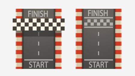 race tracks set on whiteのイラスト素材