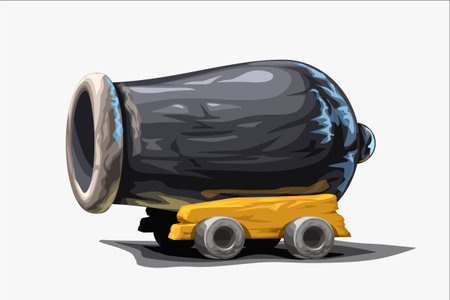 cartoon retro cannon on whiteのイラスト素材