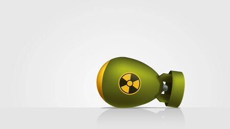 nuclear bomb realistic on whiteのイラスト素材
