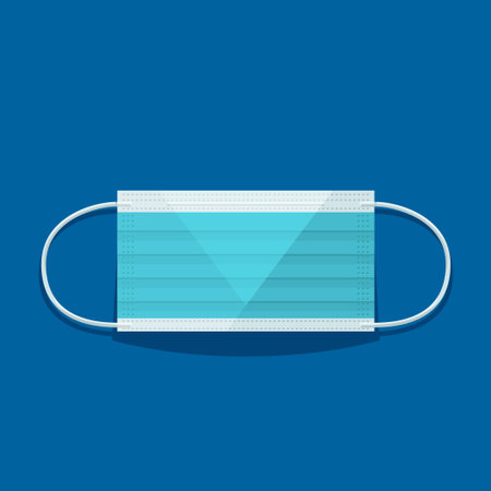 cartoon blue mask front viewのイラスト素材