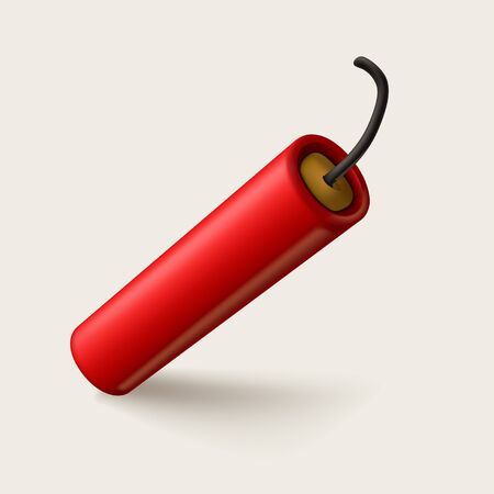 realistic red dynamite on whiteのイラスト素材