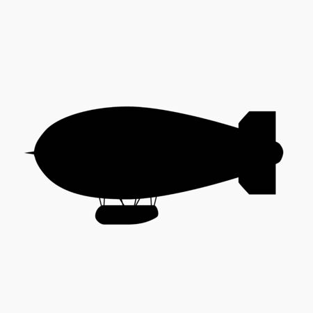 airship silhouette side view isolatedのイラスト素材