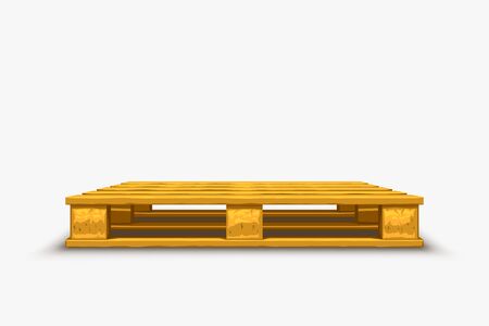 wooden pallet empty on whiteのイラスト素材