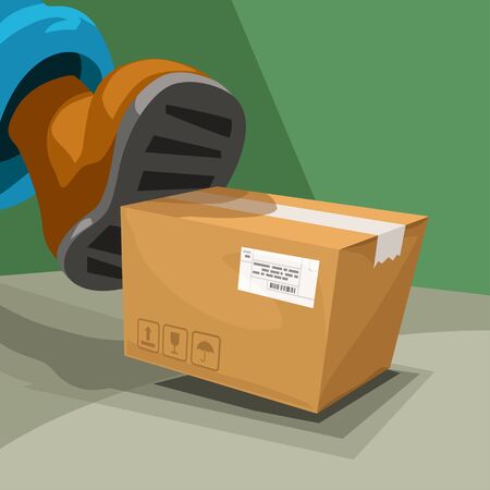 illustration of delivery carton box parcel by postmanのイラスト素材