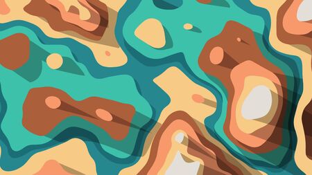 abstract colorful mountains top viewのイラスト素材