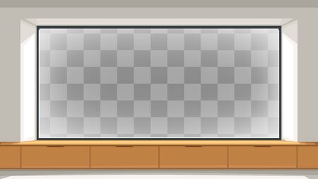 modern interior design transparent windowのイラスト素材