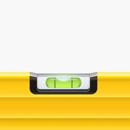 yellow realistic level tool with green bubbleのイラスト素材