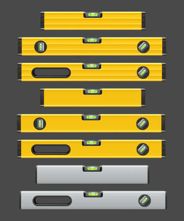 construction level tools set on grey colorのイラスト素材