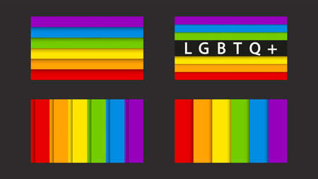 various lgbtq signs set on dark backgroundのイラスト素材
