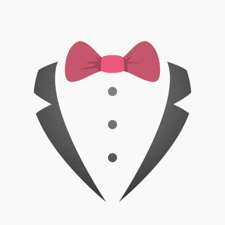 father day silhouette with red color bowのイラスト素材