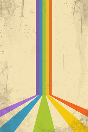 retro design rainbow with scratches and spotsのイラスト素材