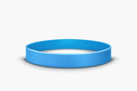 blue rubber band lying on white backのイラスト素材