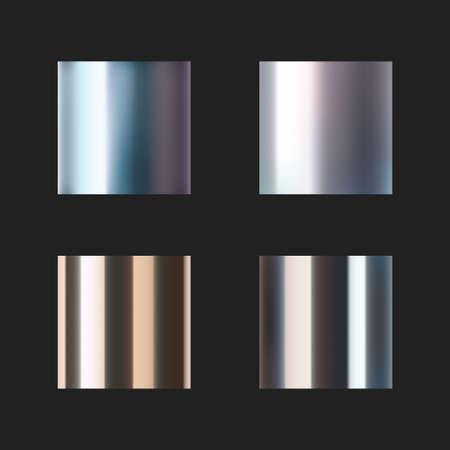 realistic chrome metal templates set on blackのイラスト素材