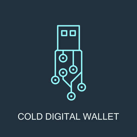 cold digital wallet icon line art designのイラスト素材